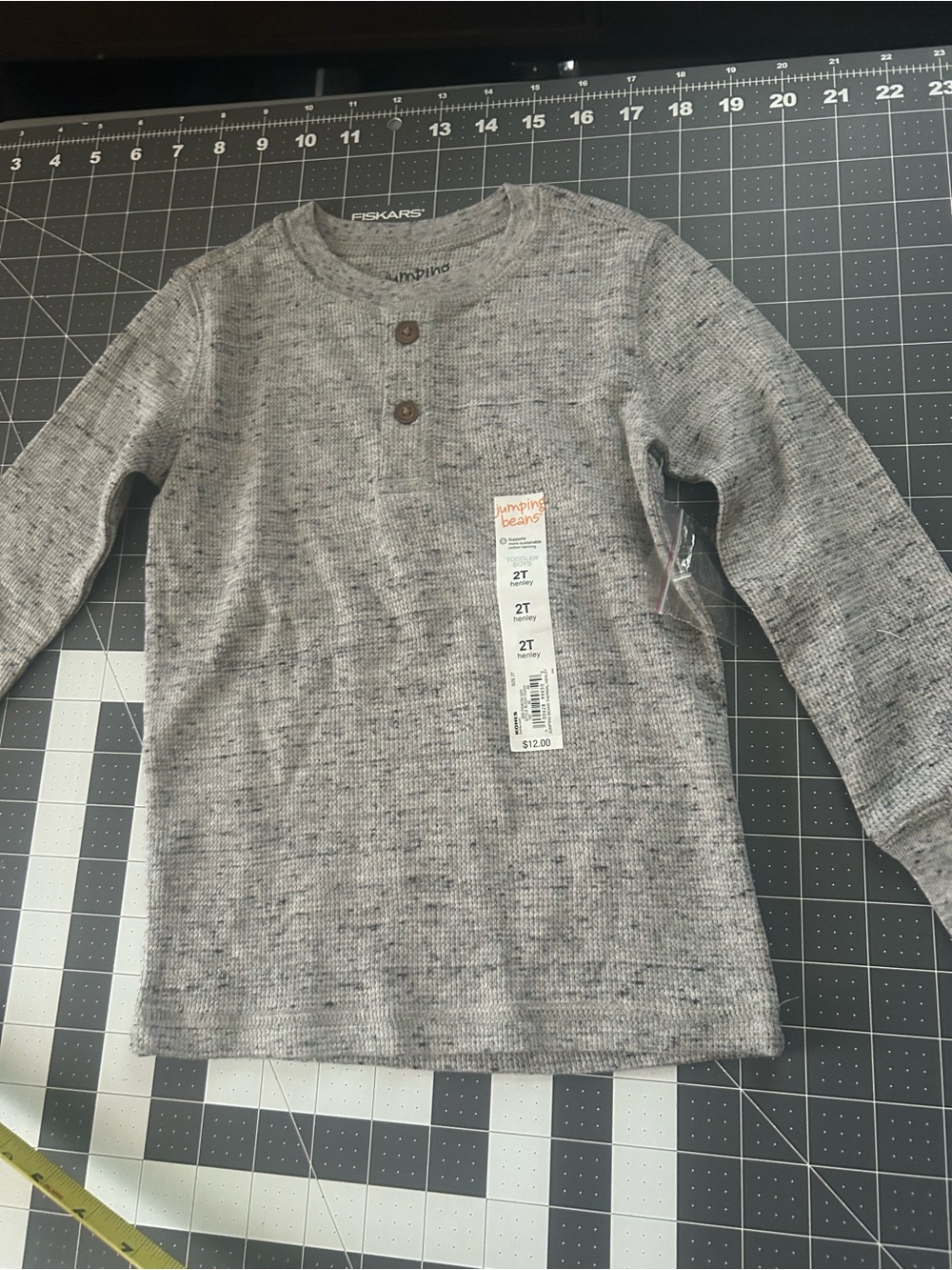 jumping beans Gray Long Sleeve Henley Tee